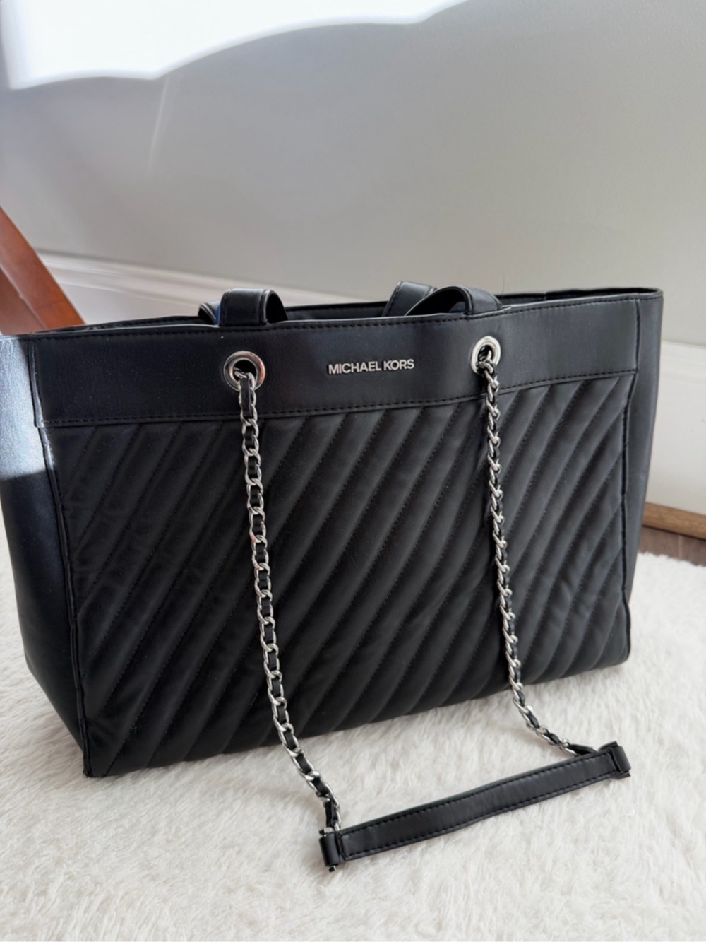 Michael Kors Whitney Medium Quilted Tote Bag Black